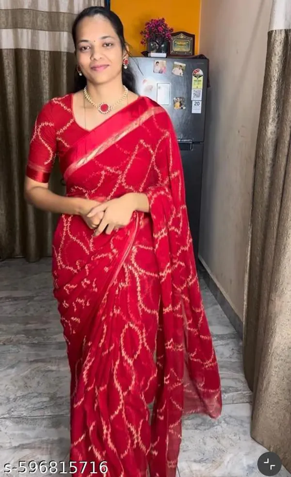 Red_Georgette_Viscose_Saree_For_Women
