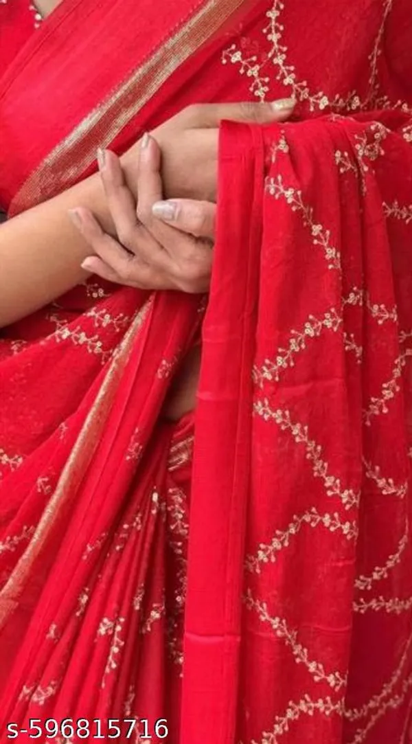 Red_Georgette_Viscose_Saree_For_Women