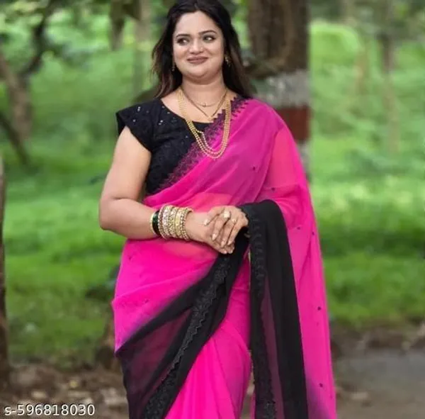 Pink_Georgette_Viscose_Saree_For_Women