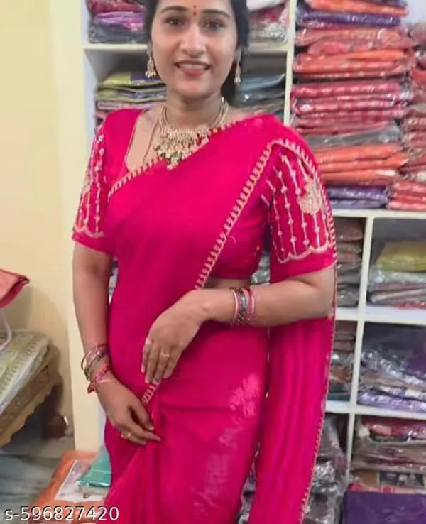 Pink_Georgette_Viscose_Saree_For_Women