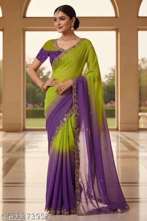 Purple_Georgette_Viscose_Saree_For_Women