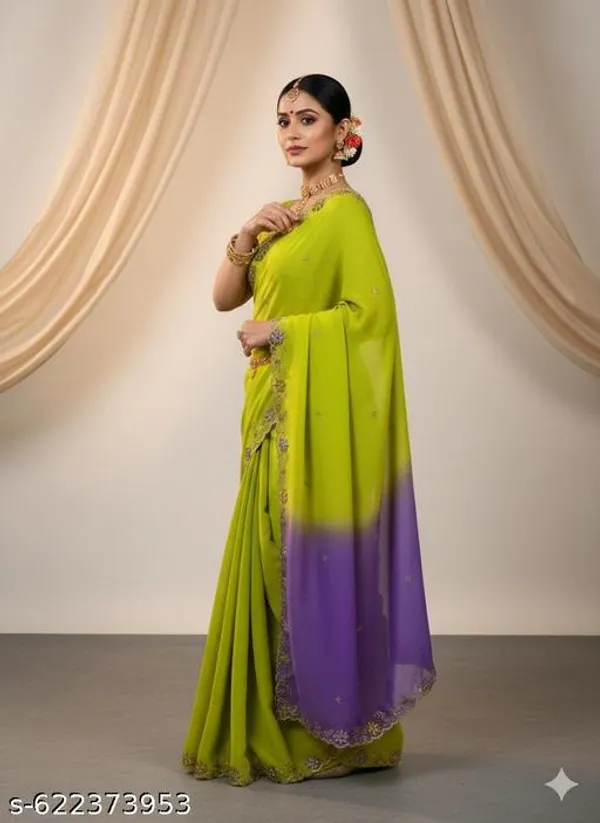 Purple_Georgette_Viscose_Saree_For_Women
