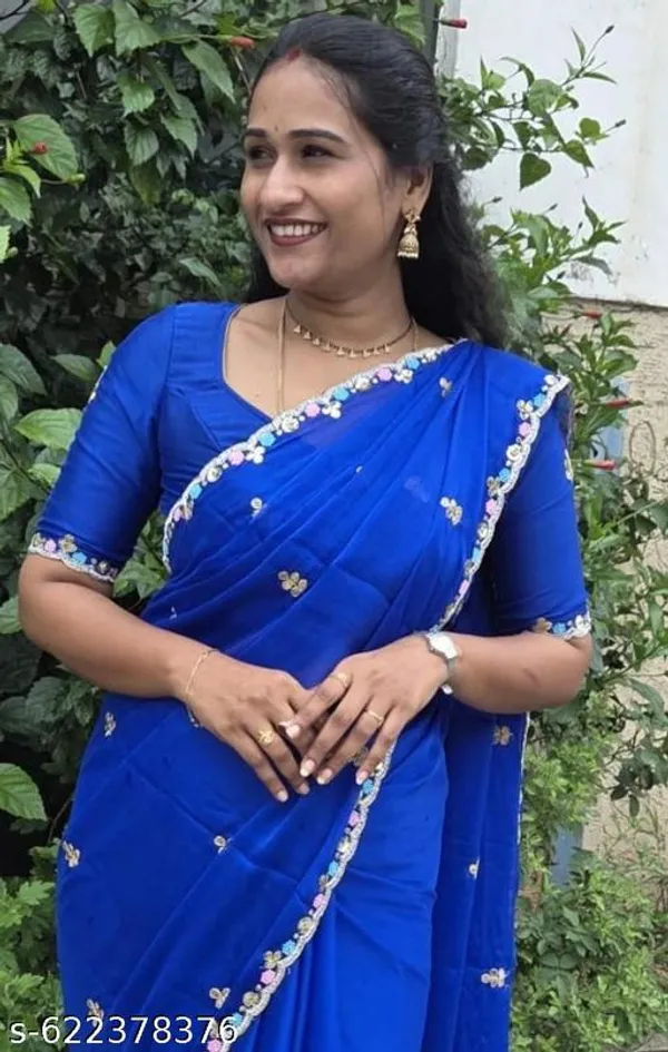 Navy_Blue_Georgette_Viscose_Saree_For_Women