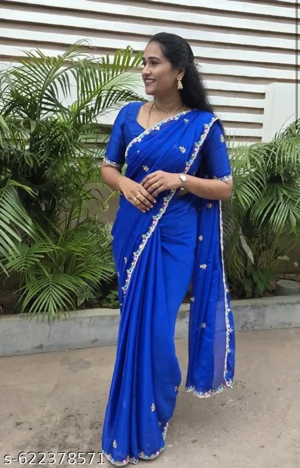 Blue_Georgette_Viscose_Saree_For_Women