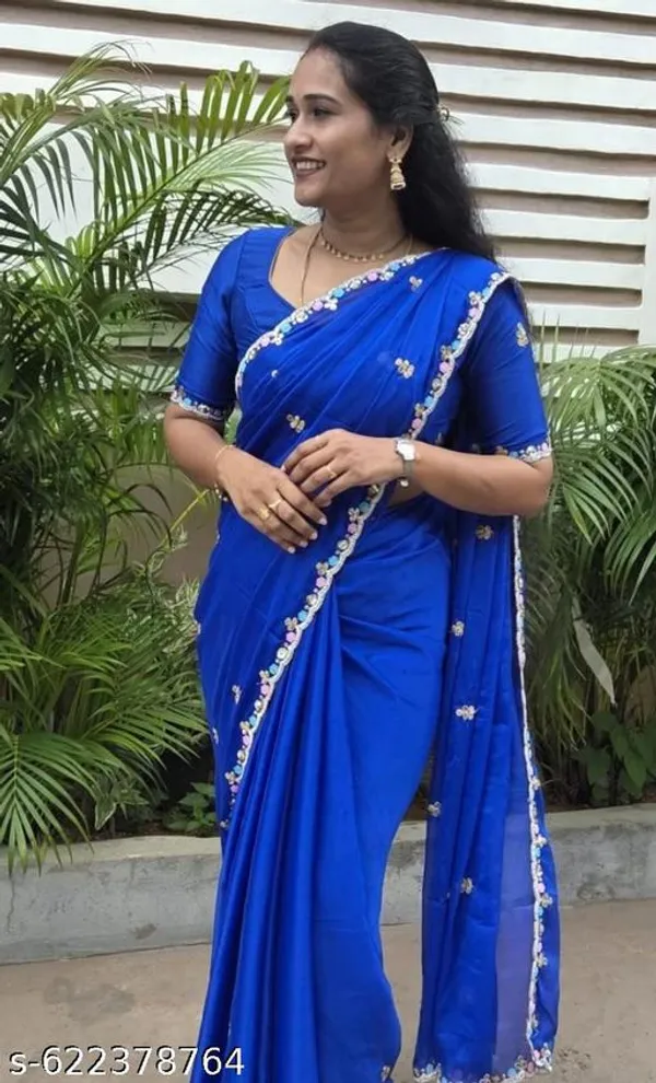 Blue_Georgette_Viscose_Saree_For_Women