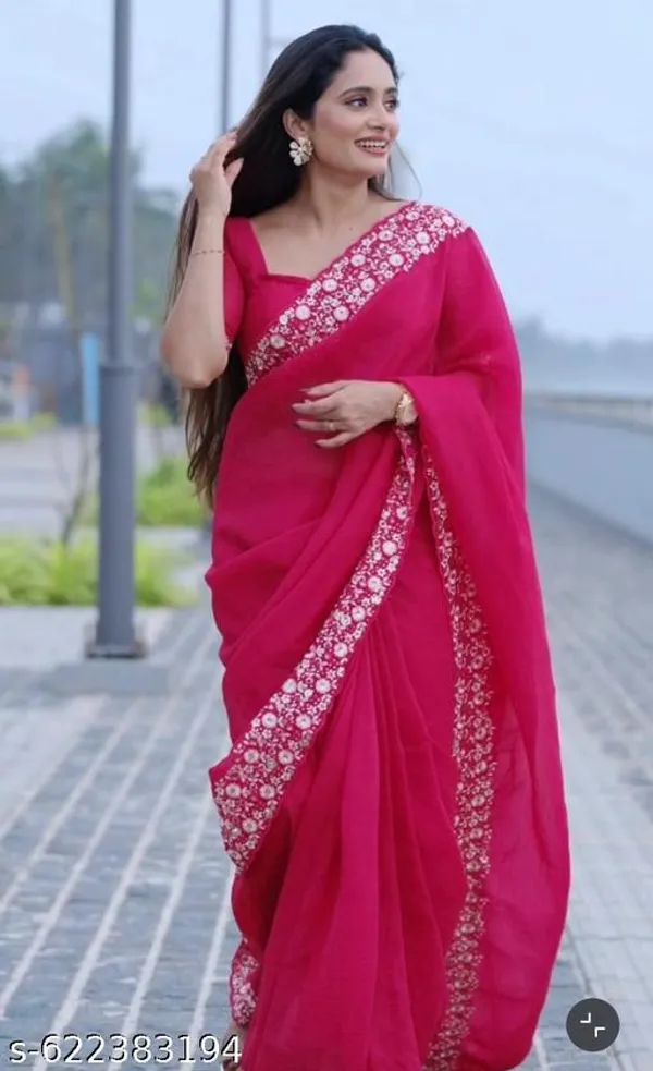 Red_Georgette_Viscose_Saree_For_Women