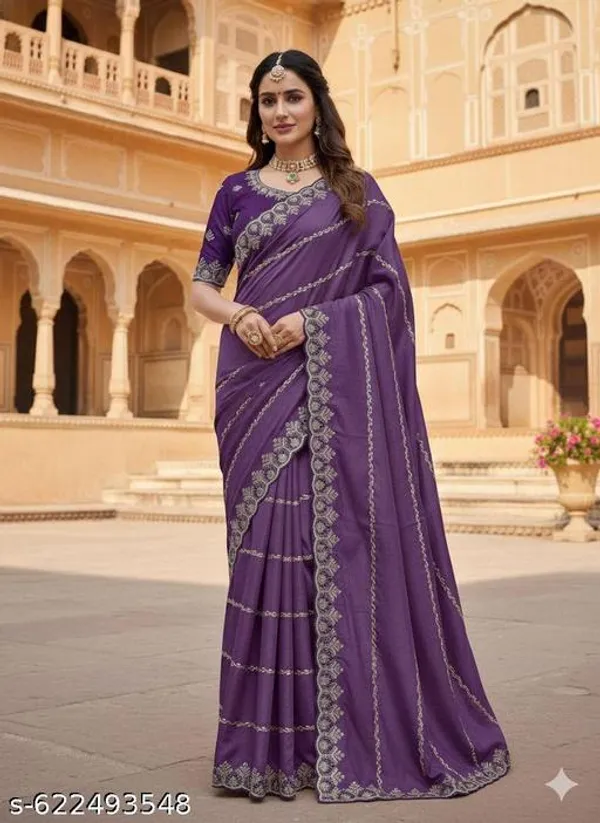 Maroon_Georgette_Viscose_Saree_For_Women