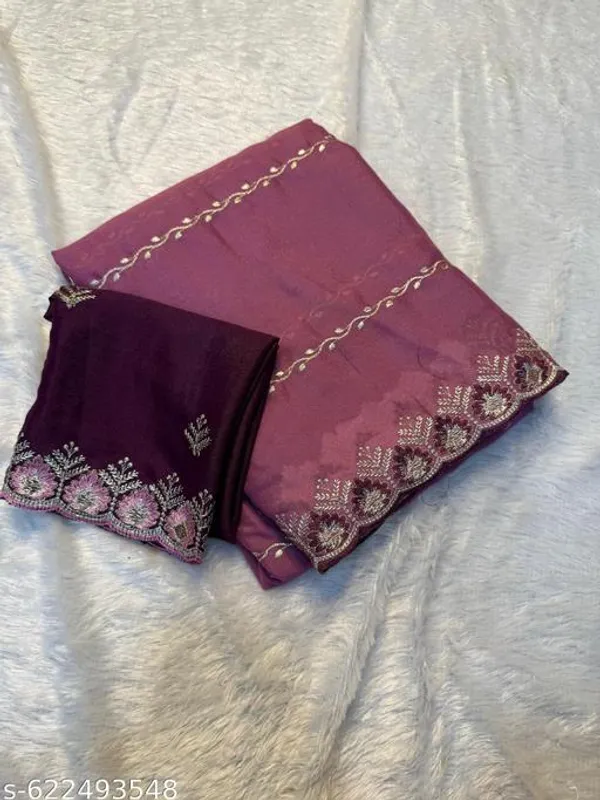 Maroon_Georgette_Viscose_Saree_For_Women