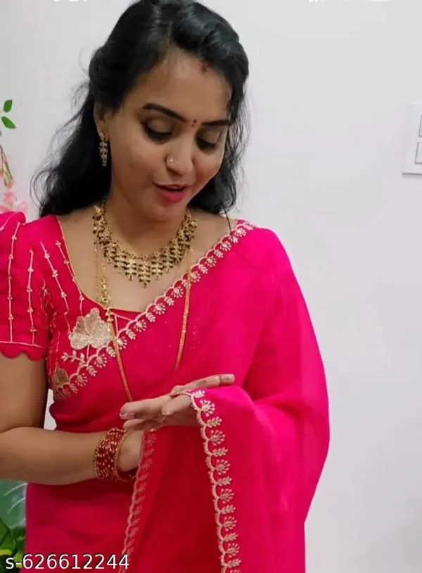 Pink_Georgette_Viscose_Saree_For_Women