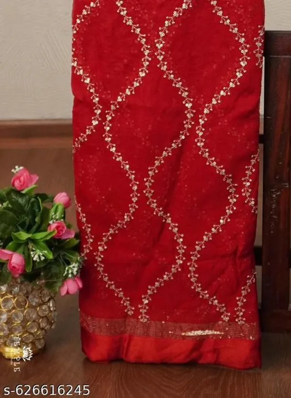 Red_Georgette_Viscose_Saree_For_Women