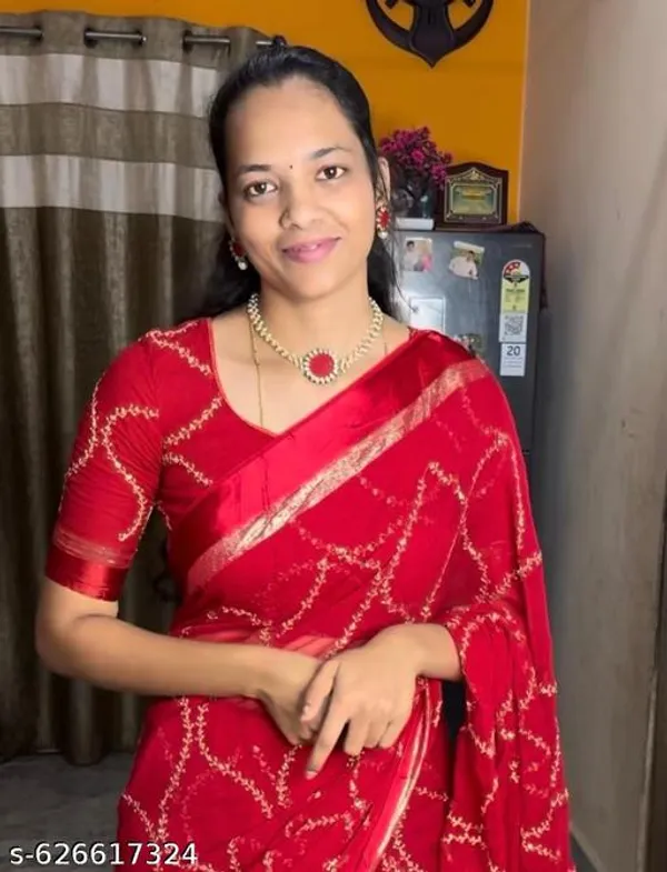 Red_Georgette_Viscose_Saree_For_Women