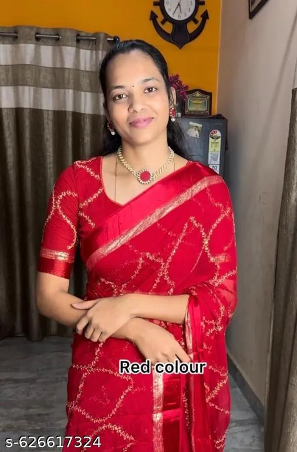 Red_Georgette_Viscose_Saree_For_Women
