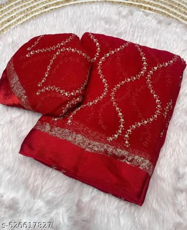 Red_Georgette_Viscose_Saree_For_Women