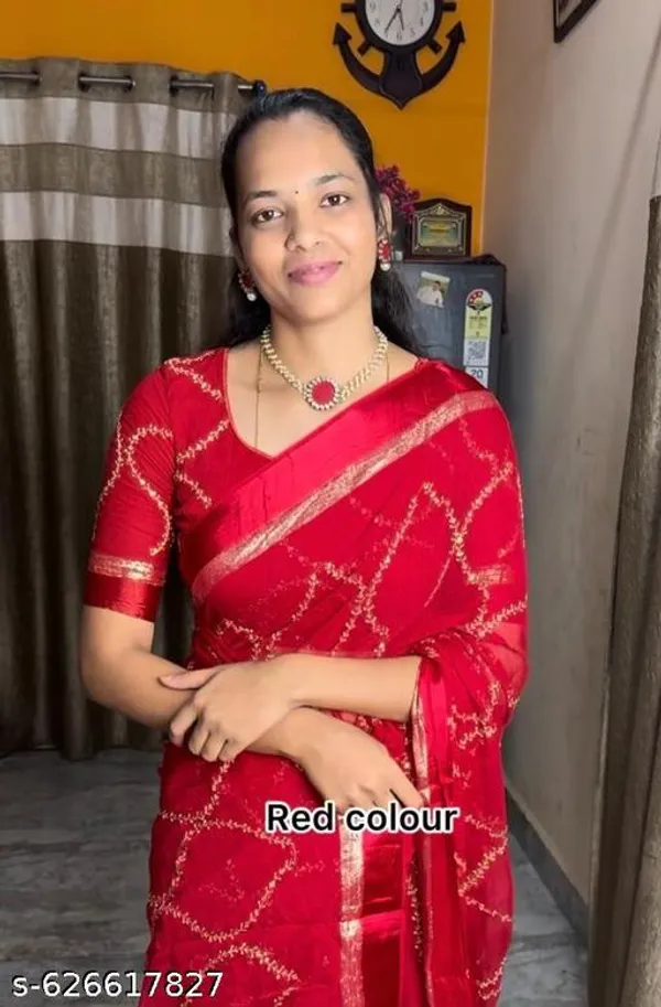 Red_Georgette_Viscose_Saree_For_Women