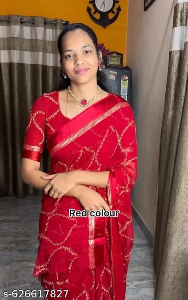 Red_Georgette_Viscose_Saree_For_Women