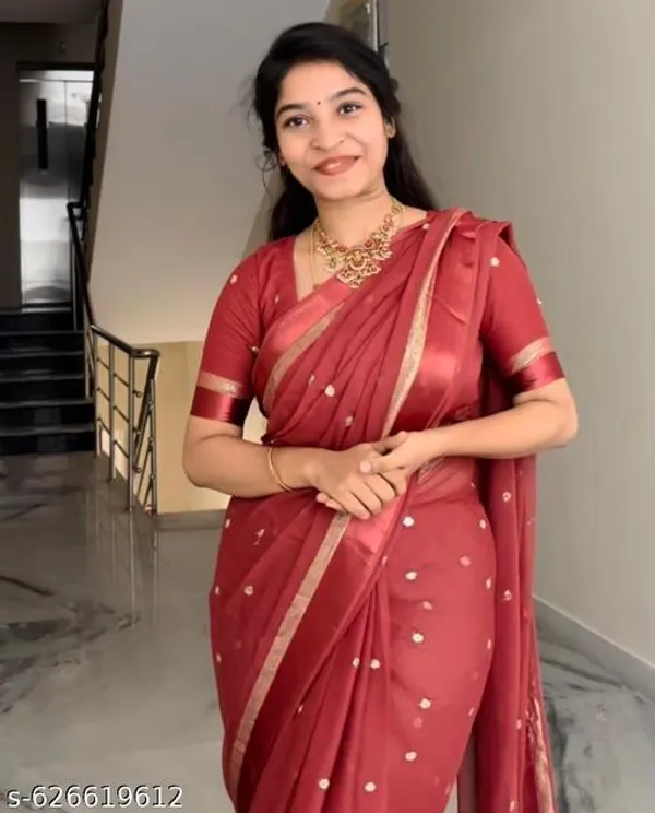 Red_Georgette_Viscose_Saree_For_Women