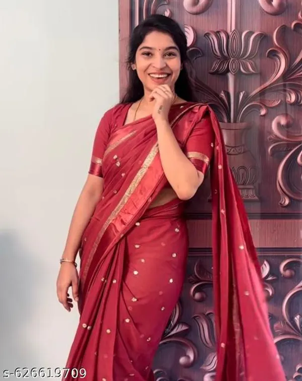 Peach_Georgette_Viscose_Saree_For_Women