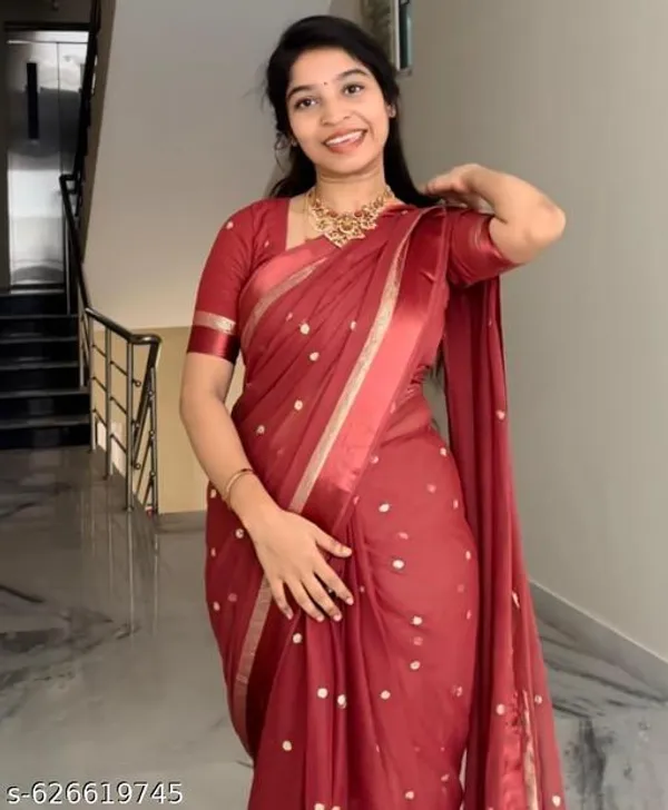 Maroon_Georgette_Viscose_Saree_For_Women