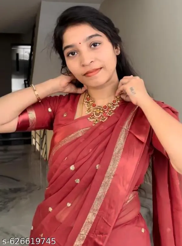 Maroon_Georgette_Viscose_Saree_For_Women
