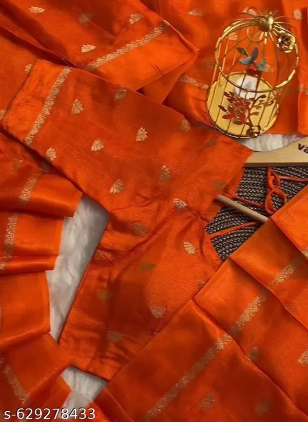 Orange_Georgette_Viscose_Saree_For_Women