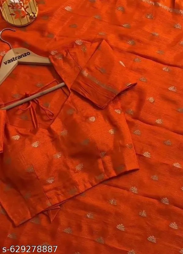 Orange_Georgette_Viscose_Saree_For_Women