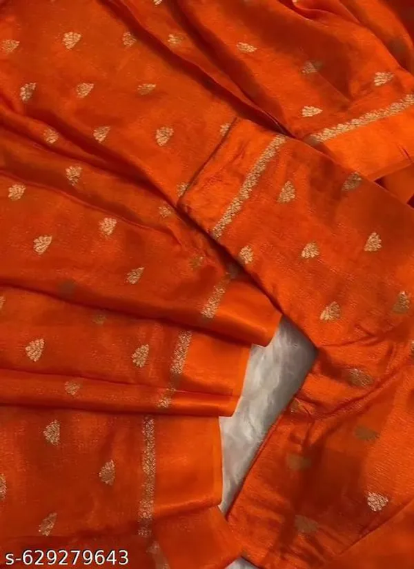 Orange_Georgette_Viscose_Saree_For_Women