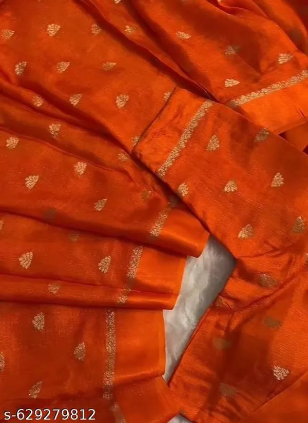 Orange_Georgette_Viscose_Saree_For_Women