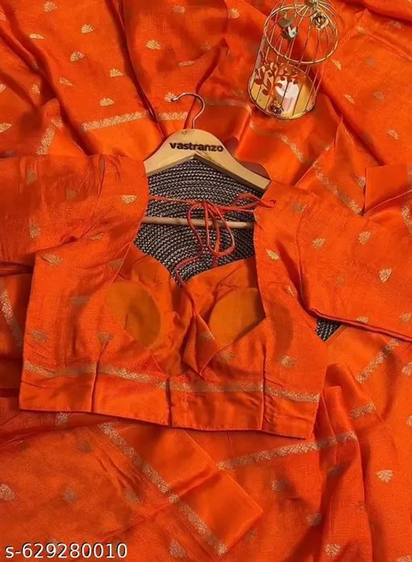 Orange_Georgette_Viscose_Saree_For_Women