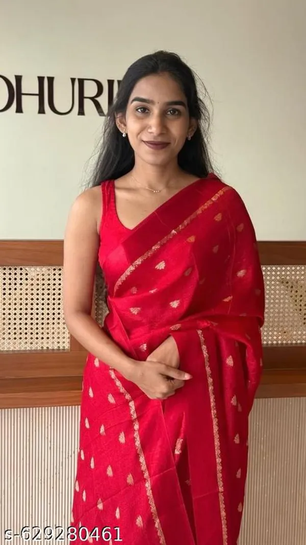 Red_Georgette_Viscose_Saree_For_Women