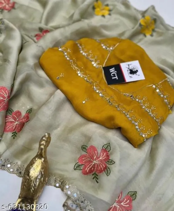 Beige_Georgette_Viscose_Saree_For_Women