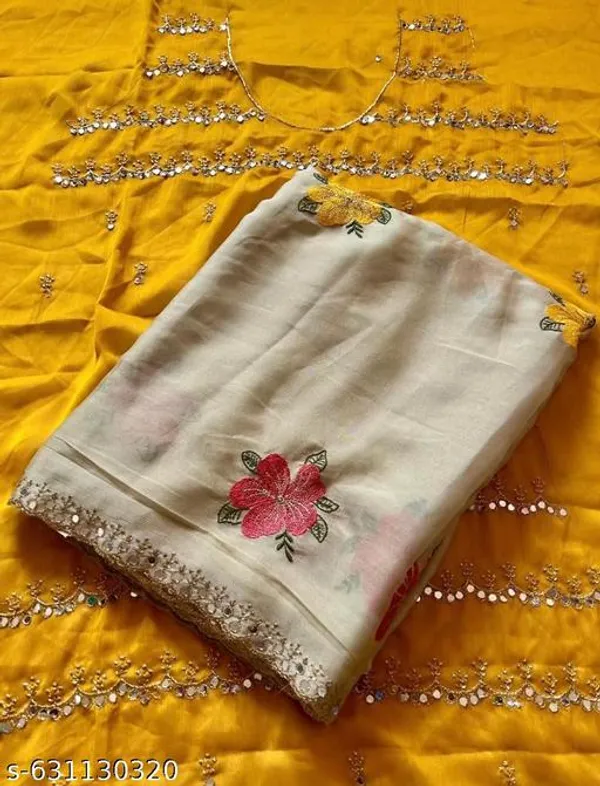 Beige_Georgette_Viscose_Saree_For_Women