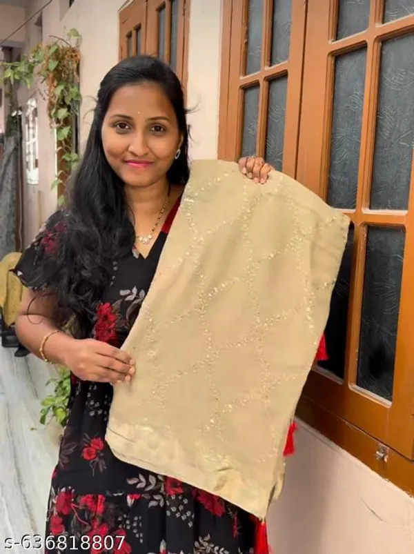 Beige_Georgette_Viscose_Saree_For_Women