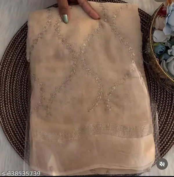 White_Georgette_Viscose_Saree_For_Women