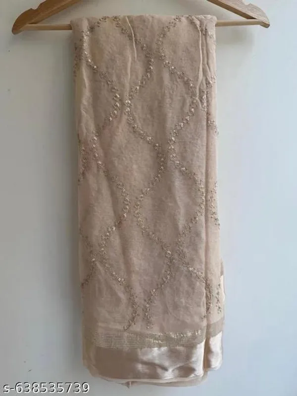 White_Georgette_Viscose_Saree_For_Women