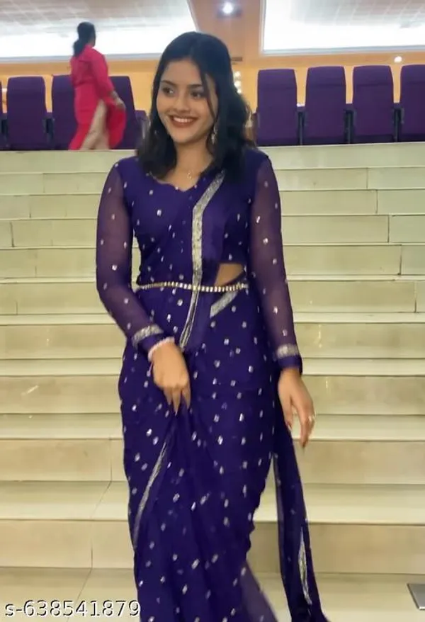 Purple_Georgette_Viscose_Saree_For_Women