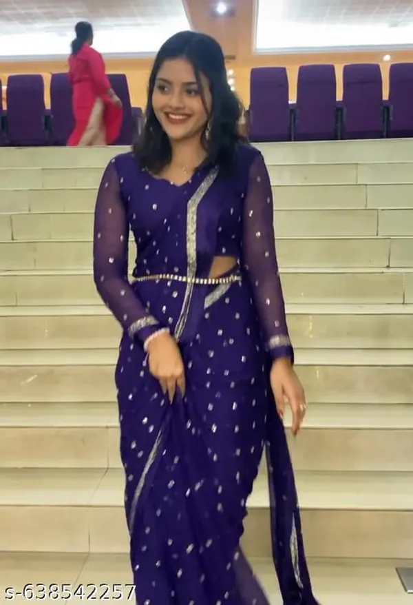 Blue_Georgette_Viscose_Saree_For_Women