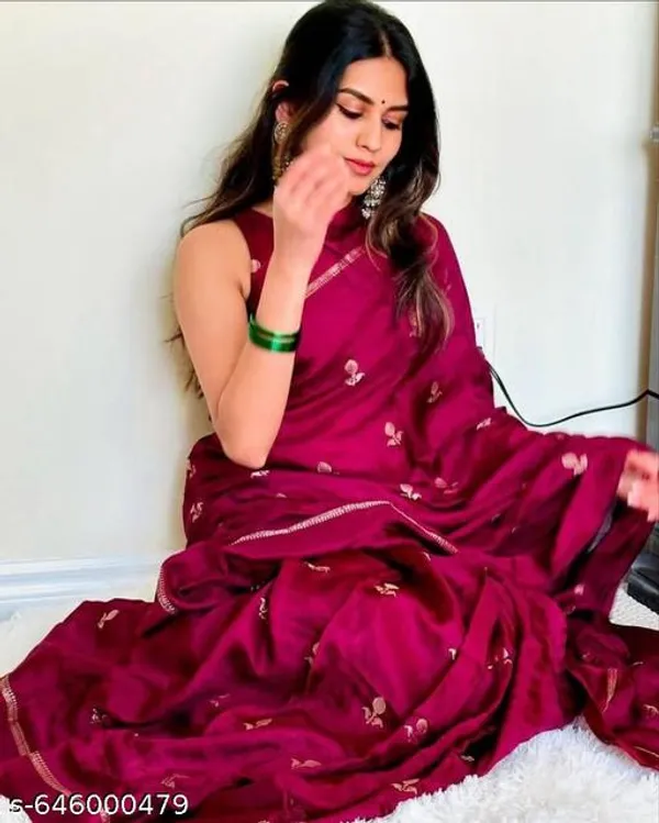 Magenta_Georgette_Viscose_Saree_For_Women