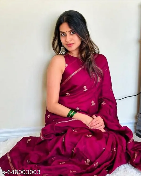 Magenta_Georgette_Viscose_Saree_For_Women