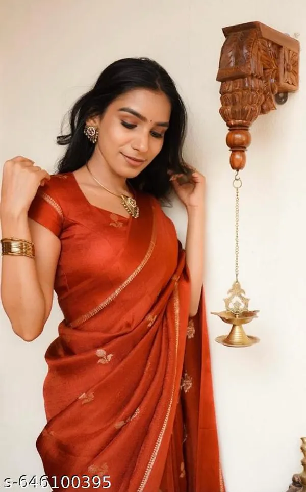 Orange_Georgette_Viscose_Saree_For_Women