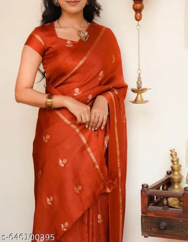 Orange_Georgette_Viscose_Saree_For_Women