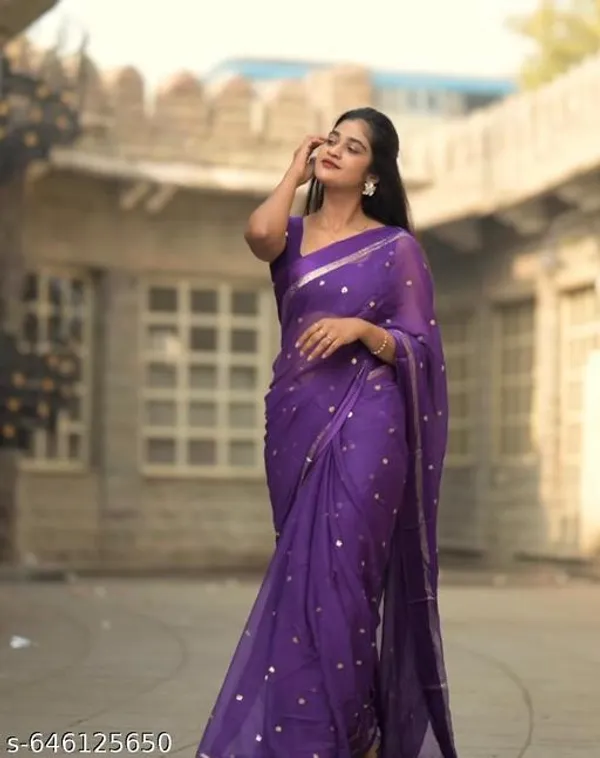 Purple_Georgette_Viscose_Saree_For_Women