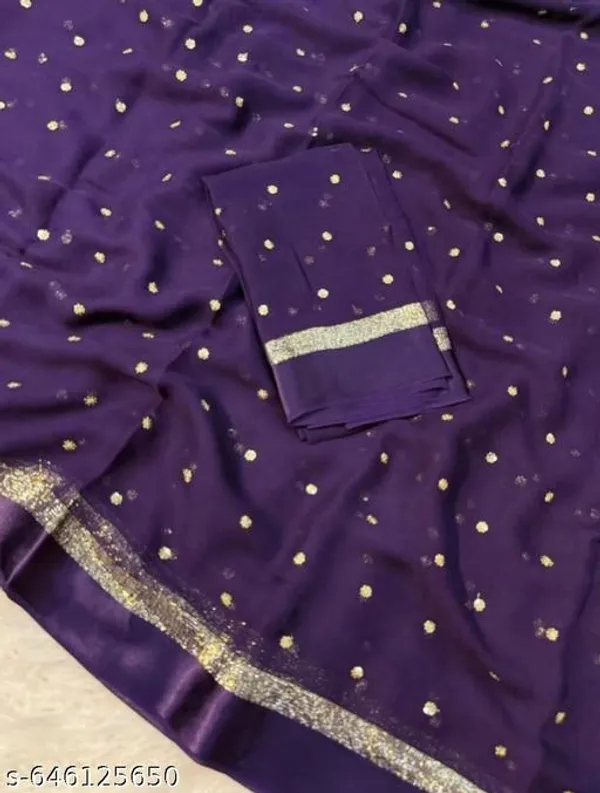 Purple_Georgette_Viscose_Saree_For_Women