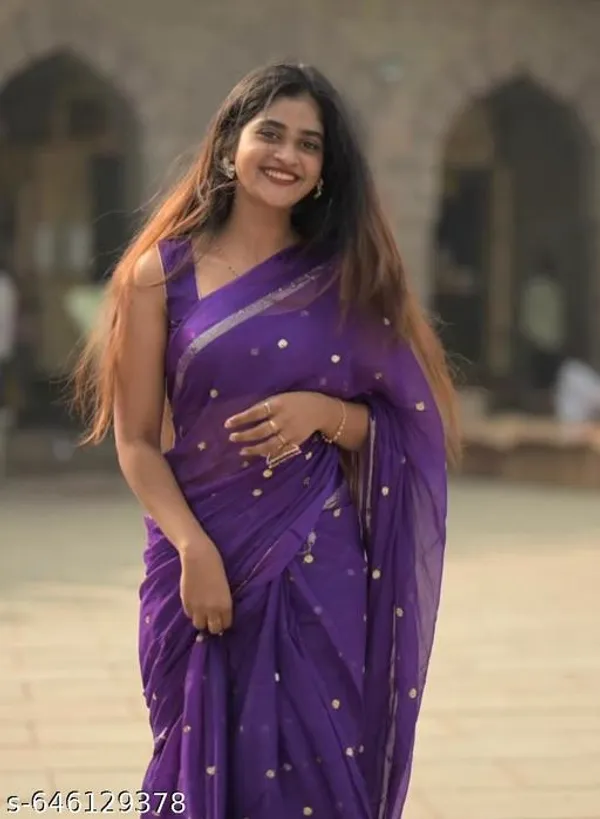 Purple_Georgette_Viscose_Saree_For_Women