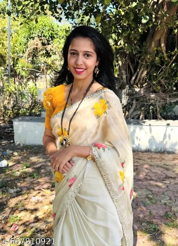 Yellow_Georgette_Viscose_Saree_For_Women