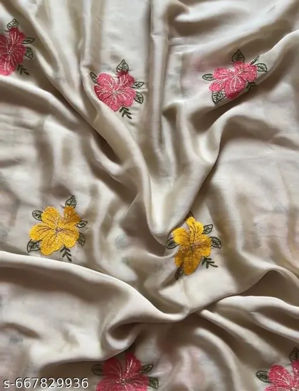 Off_White_Georgette_Viscose_Saree_For_Women