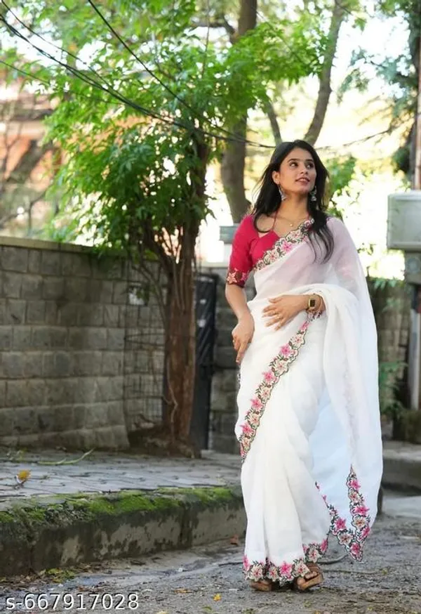 Pink_Georgette_Viscose_Saree_For_Women