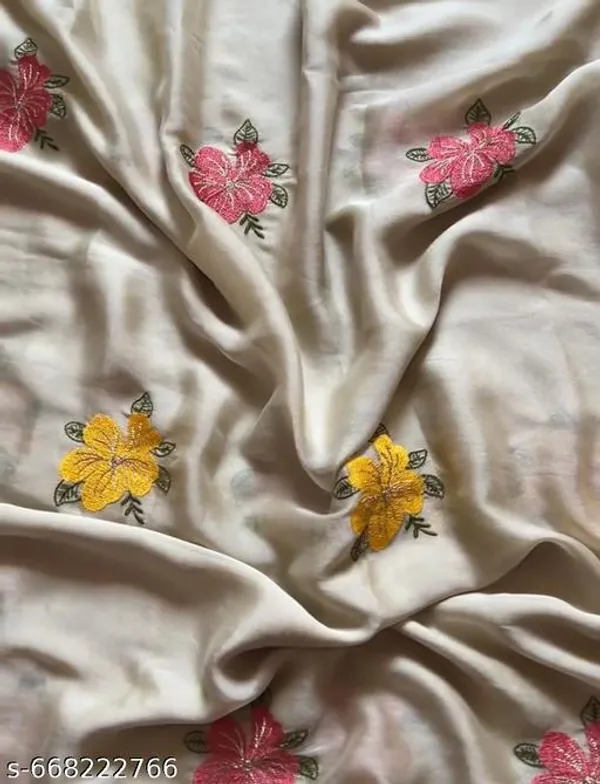 Yellow_Georgette_Viscose_Saree_For_Women