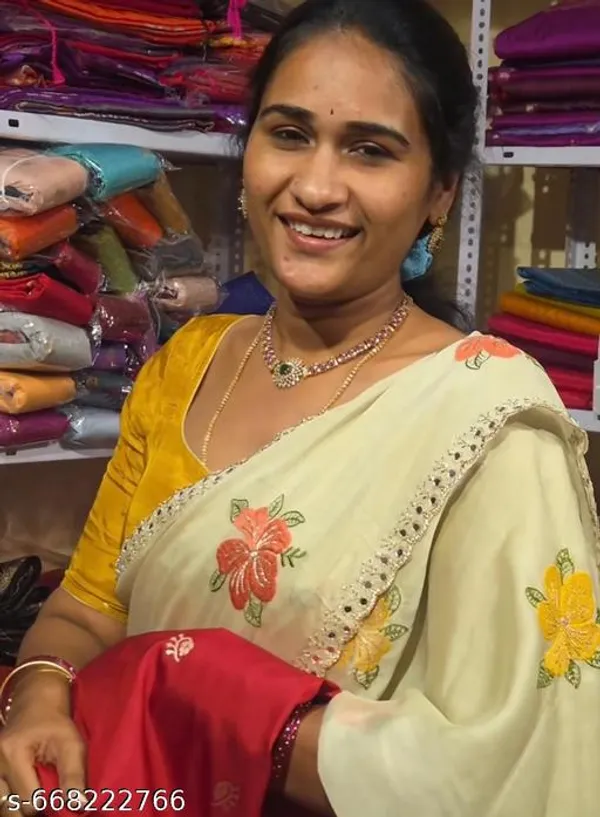 Yellow_Georgette_Viscose_Saree_For_Women