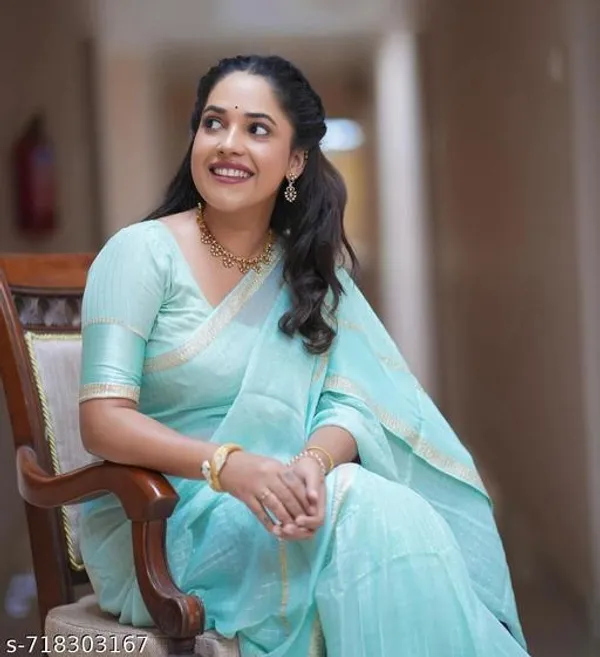 Sky_Blue_Georgette_Viscose_Saree_For_Women