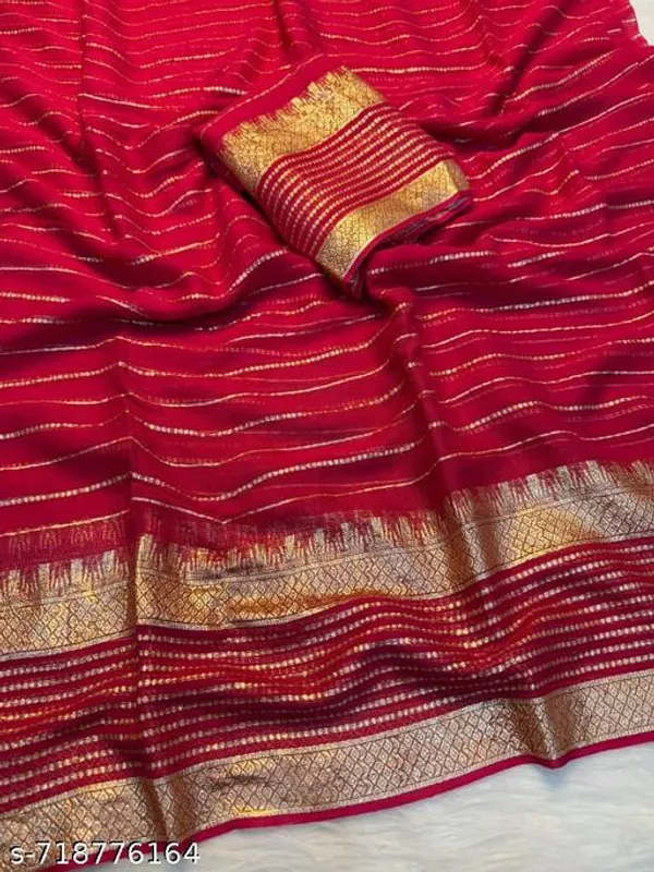 Red_Georgette_Viscose_Saree_For_Women